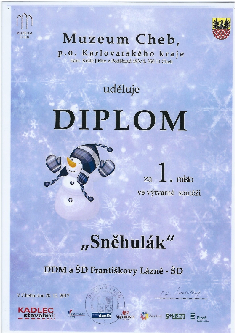 diplom - soutěž sněhul&aacute;k